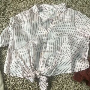 cute pink and black lined blouse